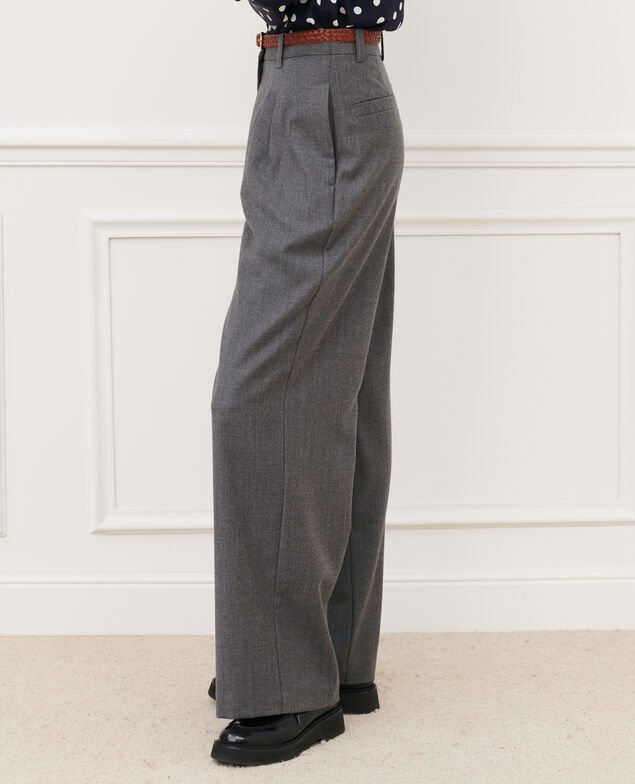 YVONNE - Pantalón ancho de lana cachemir 4275 medium_grey_melange