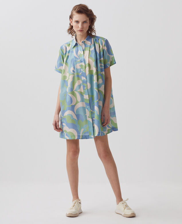 Vestido camisero H643 anemone blue