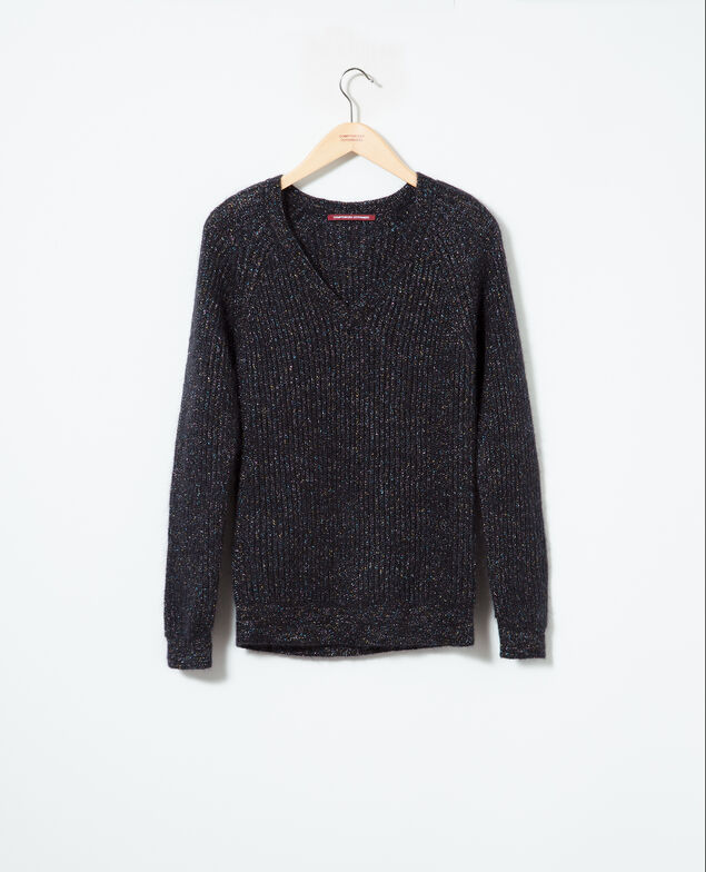 Jersey con mohair y lúrex Negro