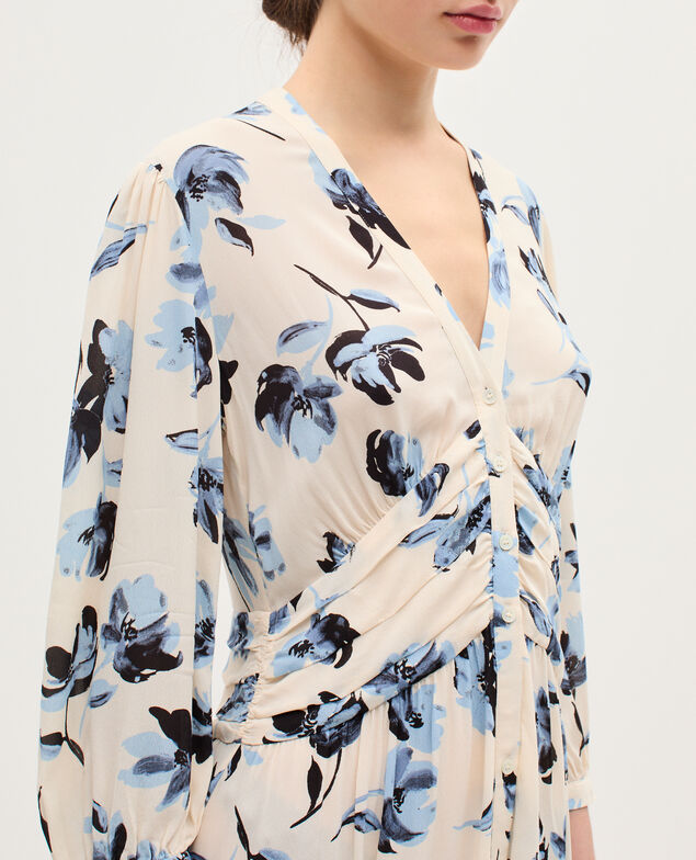 Vestido largo fluido K620 lily blue