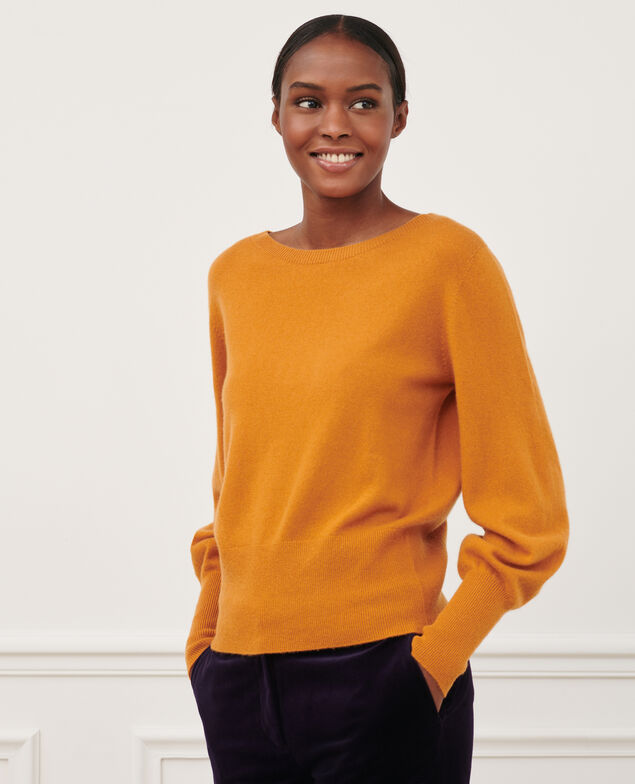 Jersey fino de cachemir con cuello de barco Sudan brwn