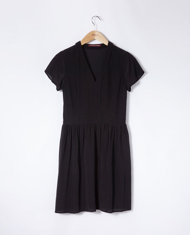 Vestido cuello de pico Negro