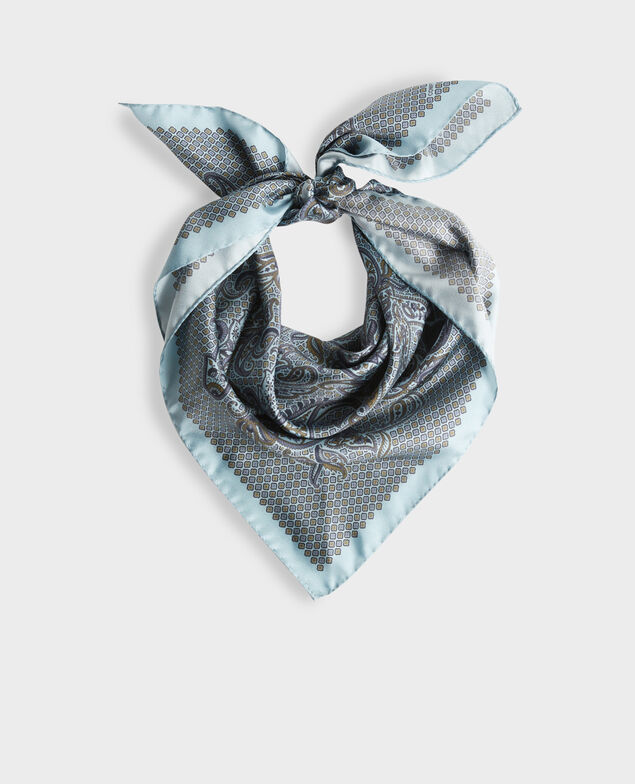 Pañuelo de seda estampado Stone blue