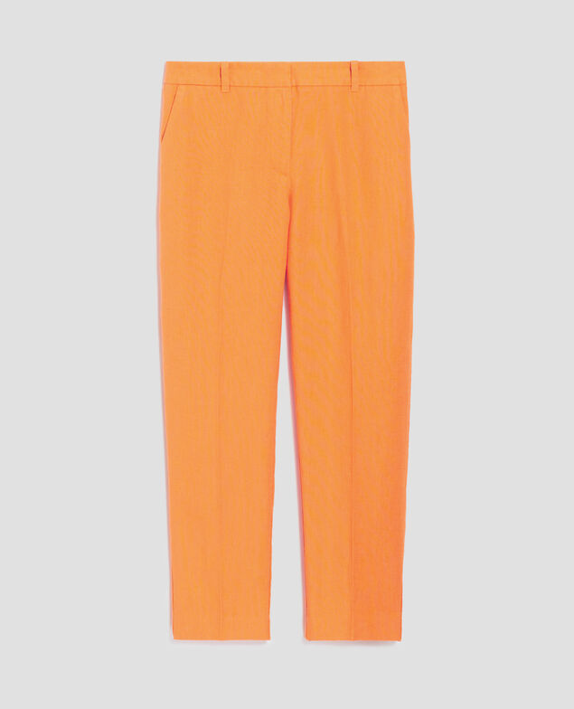 MARGUERITE - Pantalón cigarette de lino H220 apricot tan