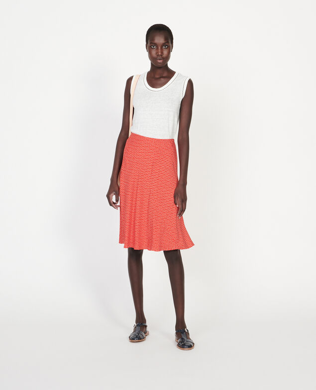 Falda de seda Memphis fiery red