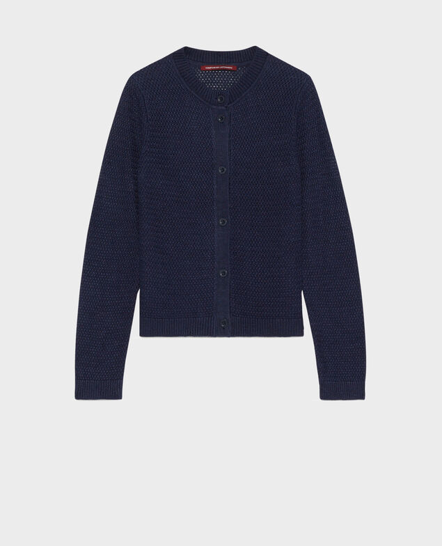 Cárdigan de lino 68 blue