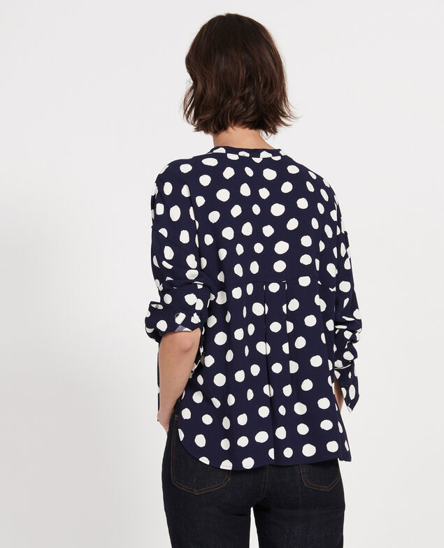 Blusa de corte recto Dots maritime blue