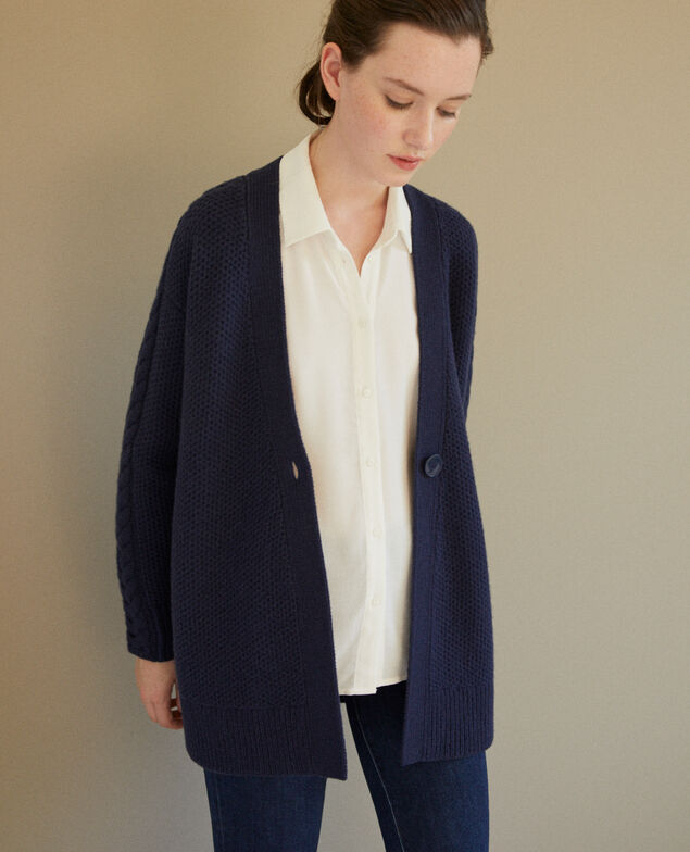 Chaqueta con detalle de trenzas Azul