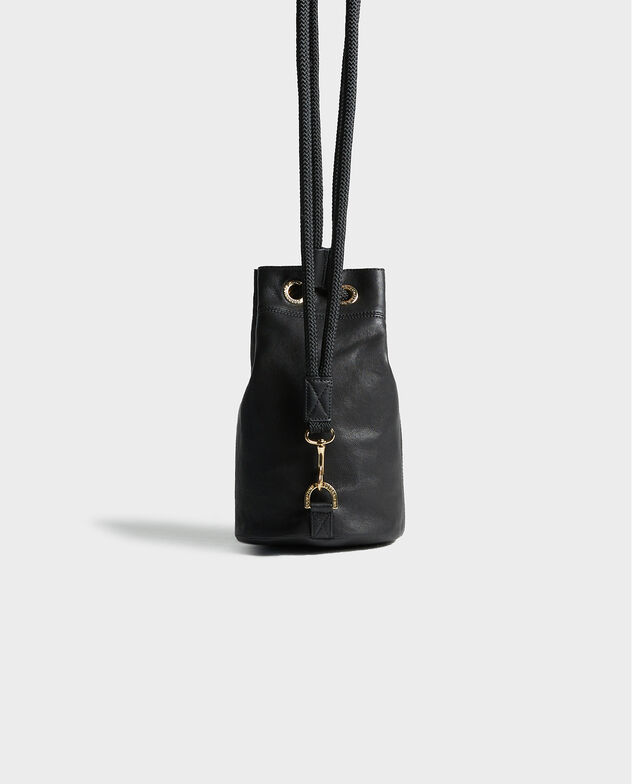 Pequeño bolso saco de cuero Black beauty