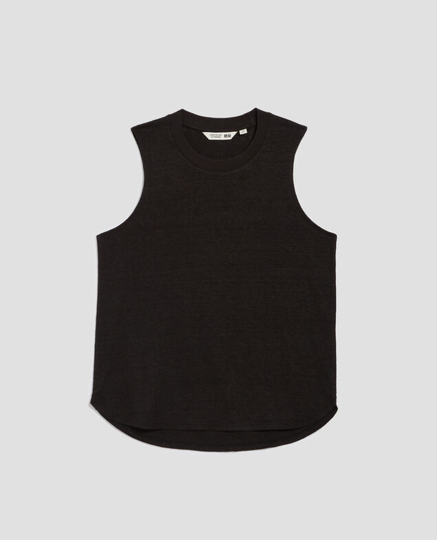 MARCELLE - Camiseta de lino sin mangas H091 black beauty