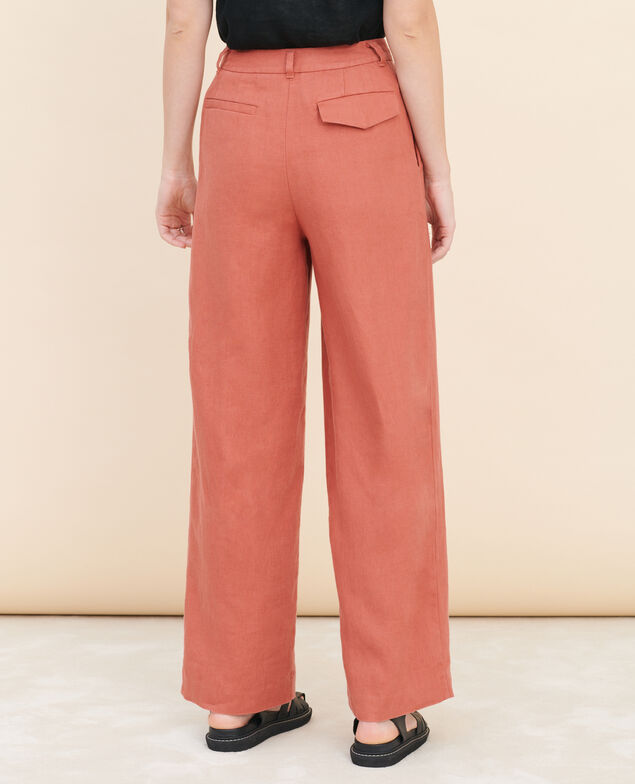 YVONNE - Pantalón ancho de lino 7200c 13 red