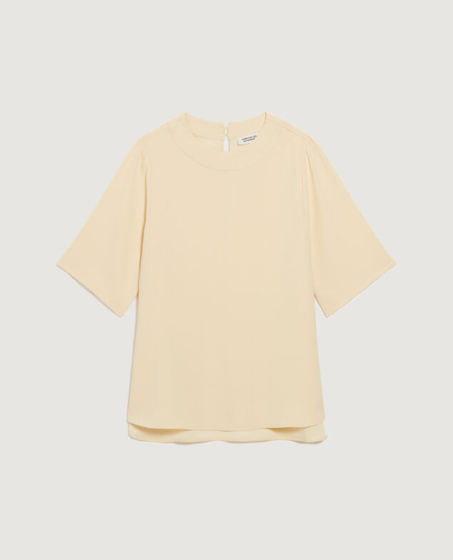 Top de crepé satinado K300 ecru beige