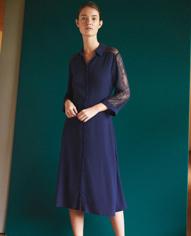 Vestido con encaje Azul