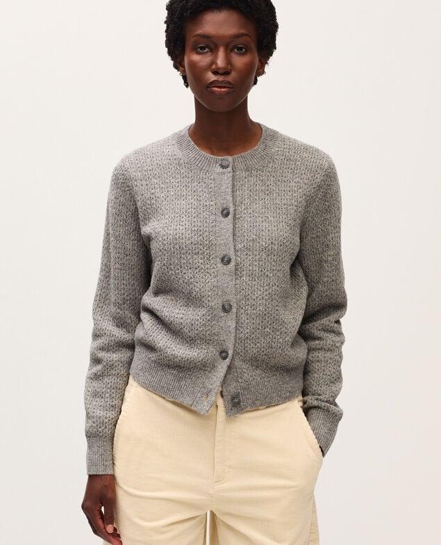 Cárdigan de cuello redondo  U020 light gray