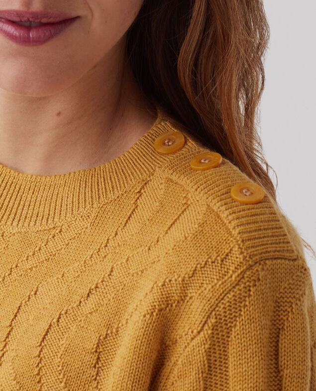 Jersey cuello redondo de lana merino J490 mustard gold