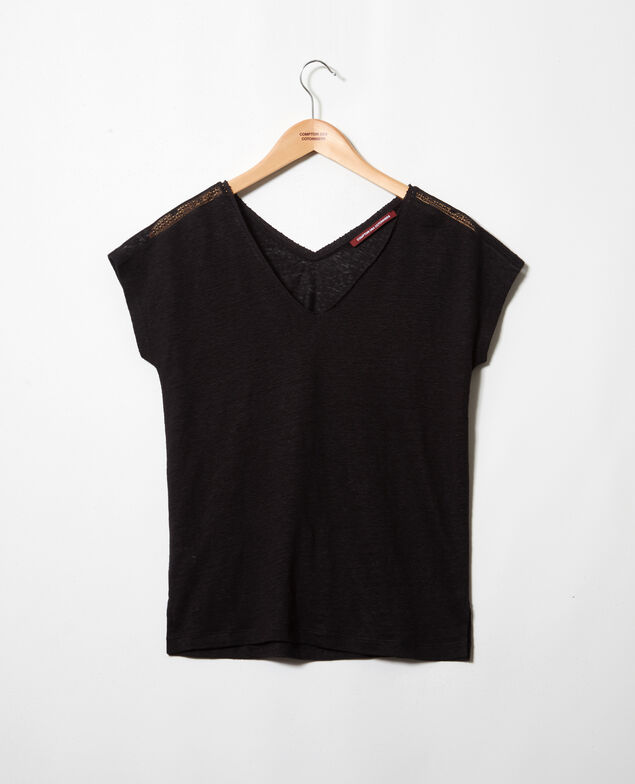 T-shirt en lin Noir