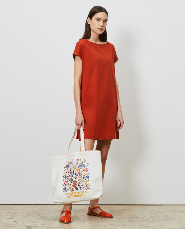Vestido corto de algodón bío Rooibos tea