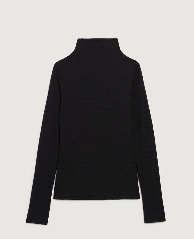 Top con cuello subido y textura H091 black beauty