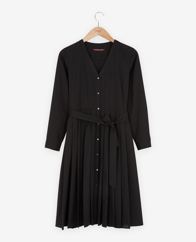 Vestido con plisado Noir
