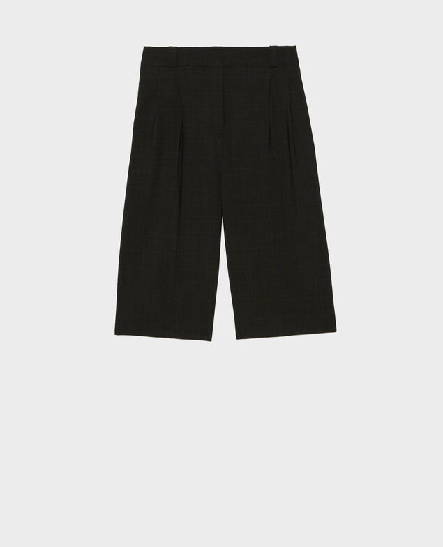 Bermudas amplias de lana príncipe de Gales Check-wool-pattern-tailoring