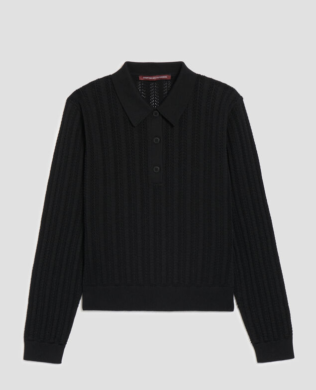 Jersey cuello polo de algodón U090 black