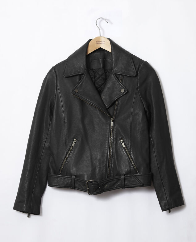 Chaqueta atemporal de cuero  Negro