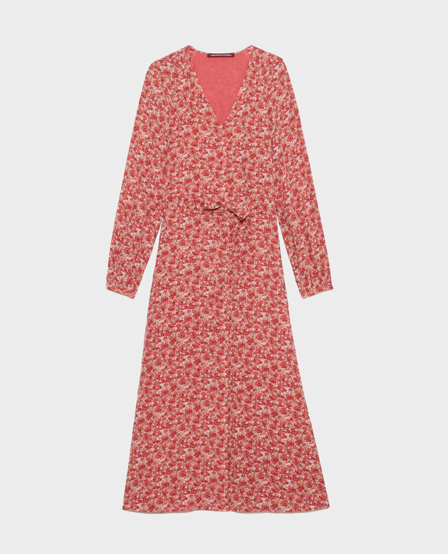 Vestido largo de seda Art deco pink