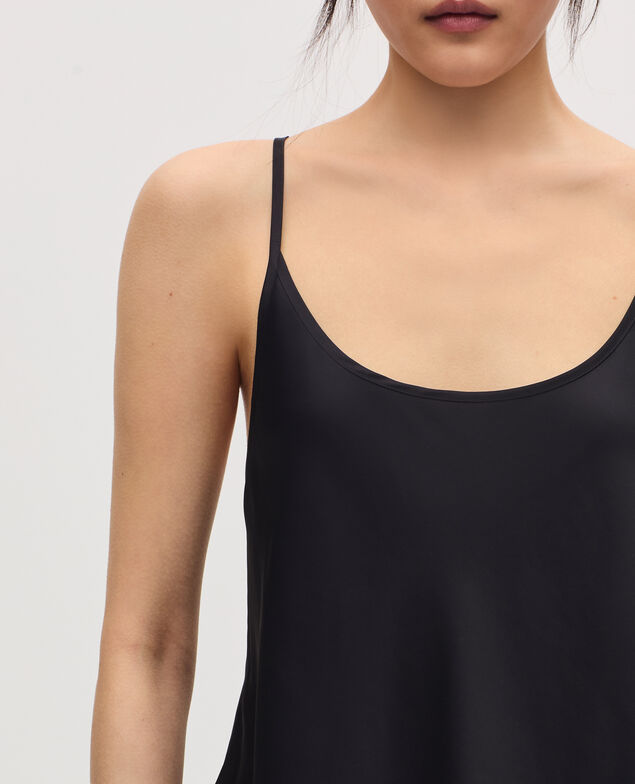 Top satinado con tirantes finos H091 black beauty