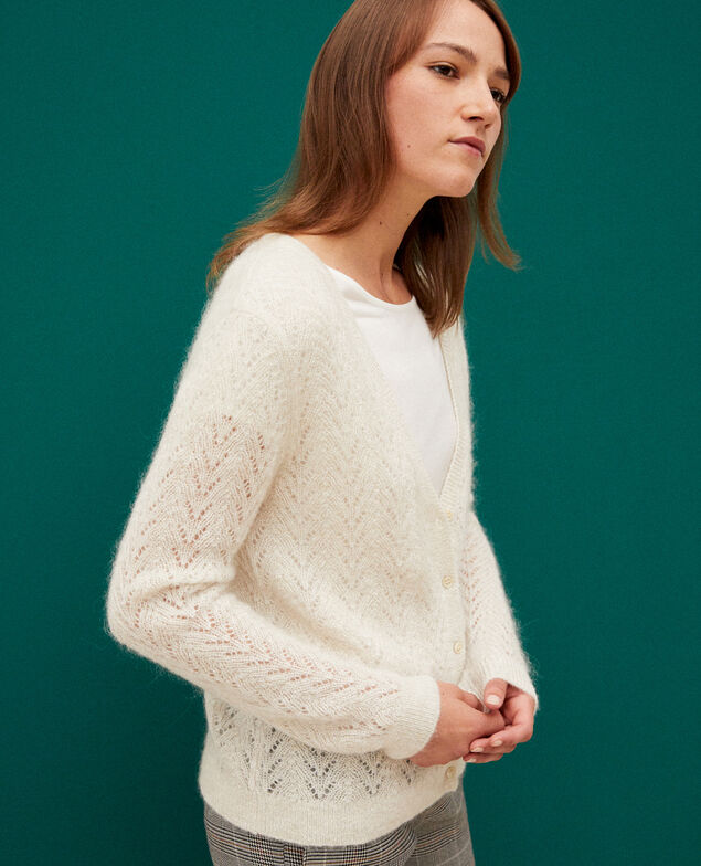 Cárdigan con mohair Blanco