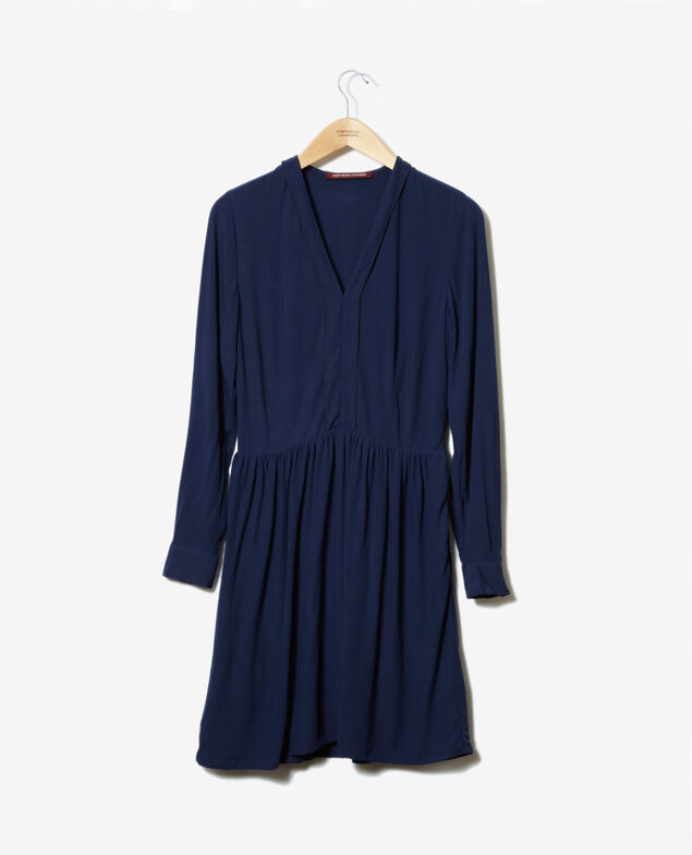 Vestido con escote de pico Azul