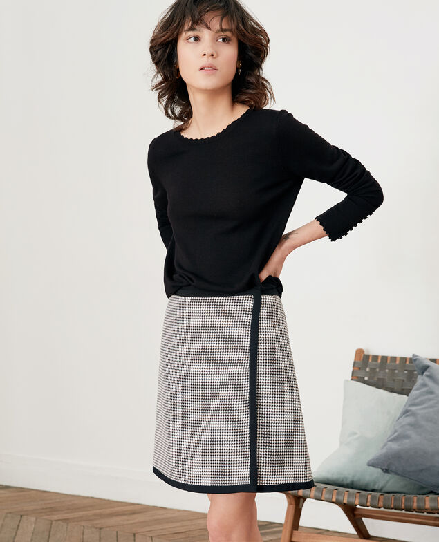 Falda de jacquard pata de gallo Red