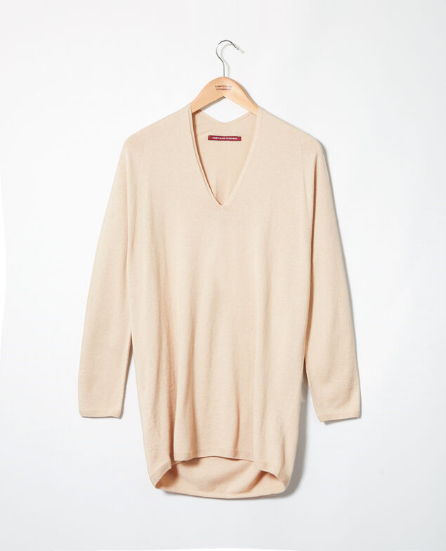 Jersey con cachemir Sand beige