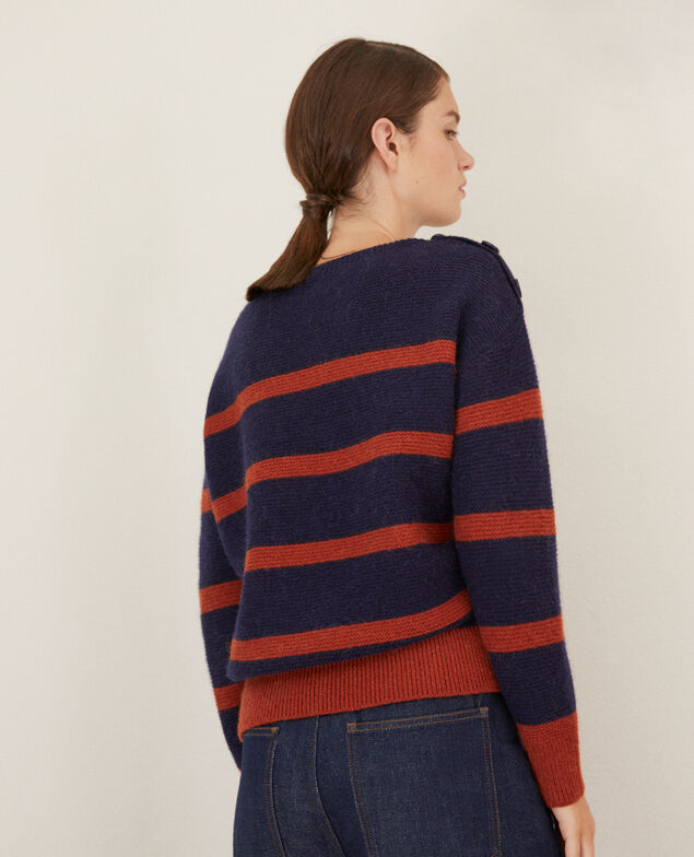 Jersey de cuello barco Peacoat/picante