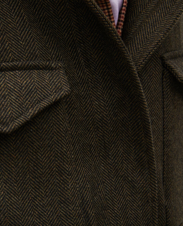 Cazadora aviador de tweed de lana con espigas Military green