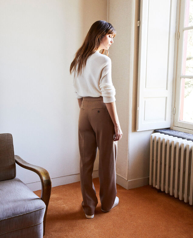 Pantalón sastre con lana Camel