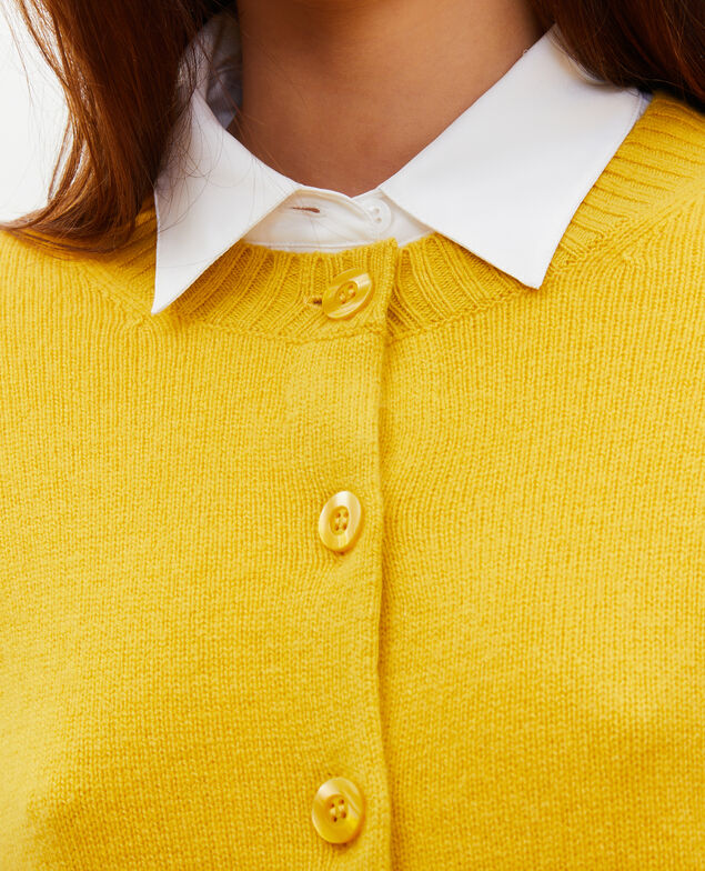  Cárdigan de cachemir con cuello redondo Lemon curry