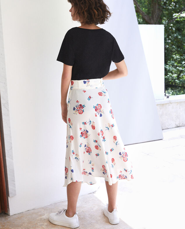 Falda con cinturón Blanco