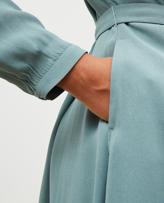 Vestido plisado con cinturón  Treillis