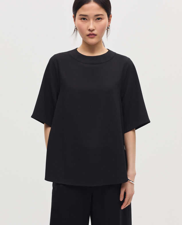 Top de crepé satinado H091 black beauty