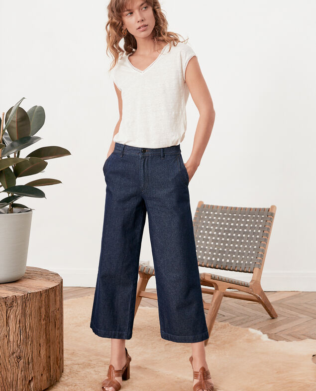 Jeans anchos cropped Indigo