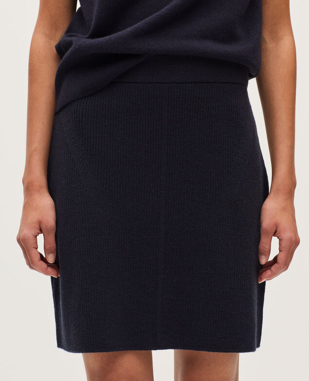 Falda corta de lana merino H695 night sky