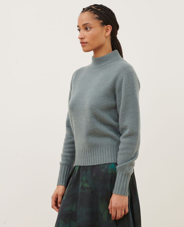 Jersey de cachemir con cuello alto A600 blue knit