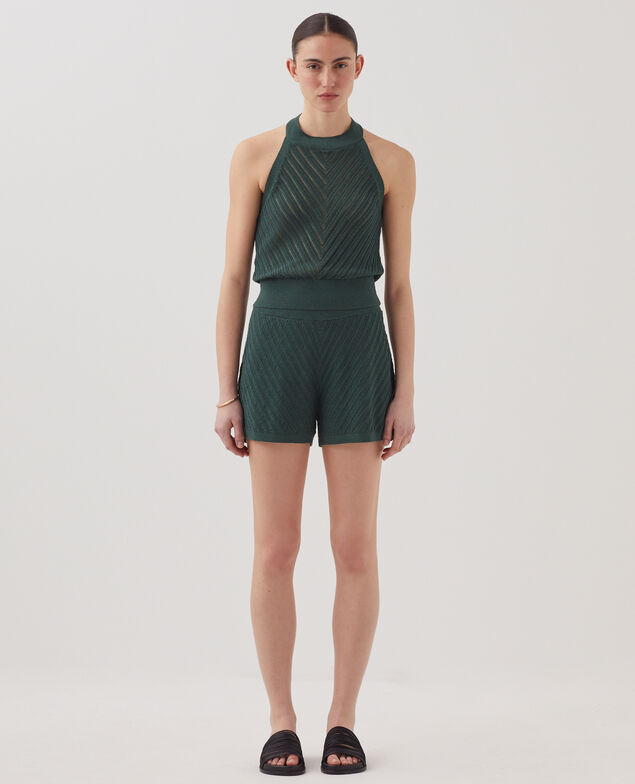 Top espalda descubierta de punto con textura J590 spruce green