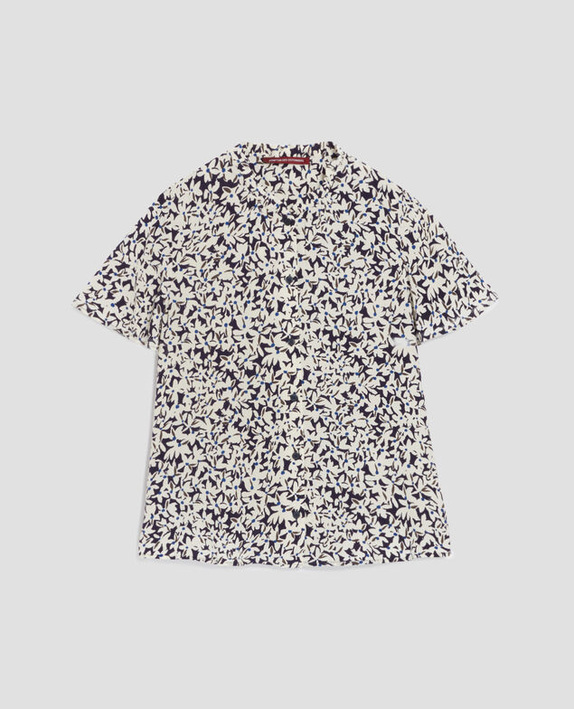 Blusa fluida de manga corta H000 petal blue