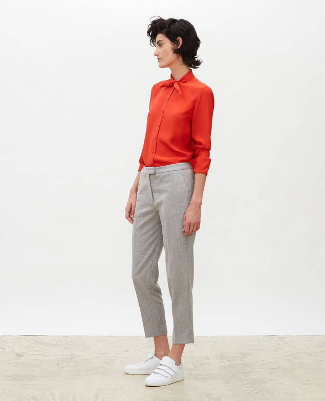  Blusa de seda con manga larga y cuello para atar Valiant poppy