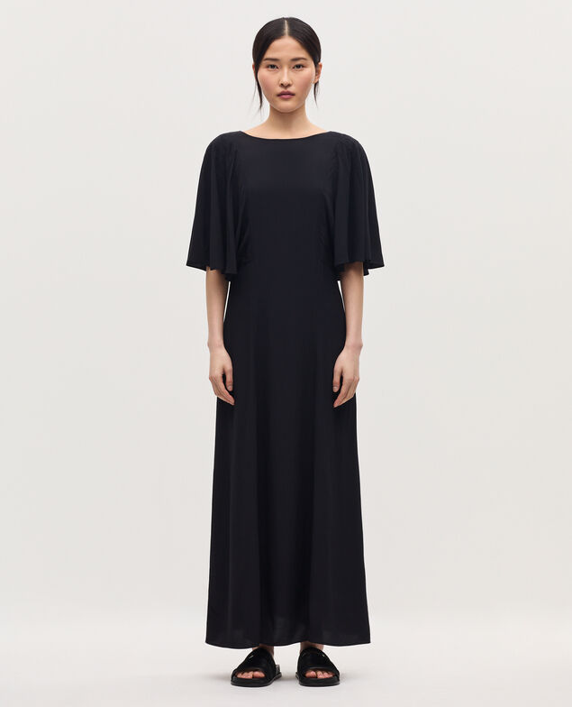Vestido largo fluido H091 black beauty