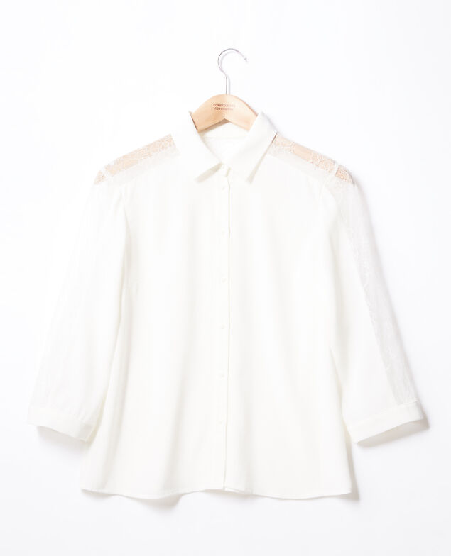 Camisa con encaje Blanco