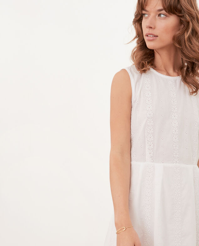 Vestido con bordados Blanc