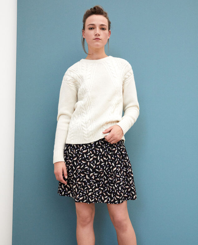 Falda con volantes Negro