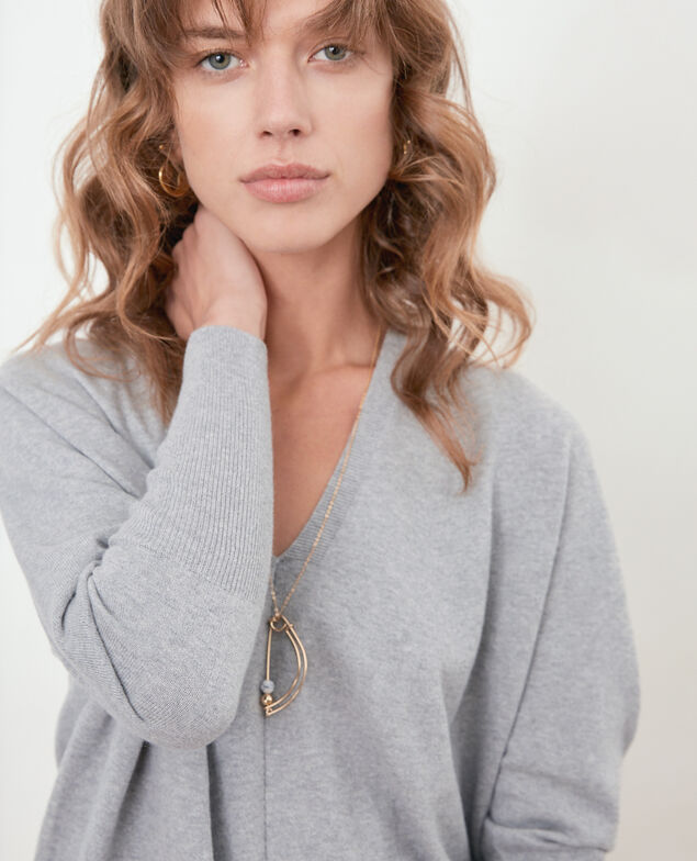 Jersey oversize de algodón y cachemir Light grey